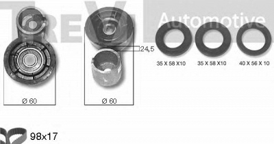 TREVI AUTOMOTIVE kd1187s -  Комплект ремня ГРМ